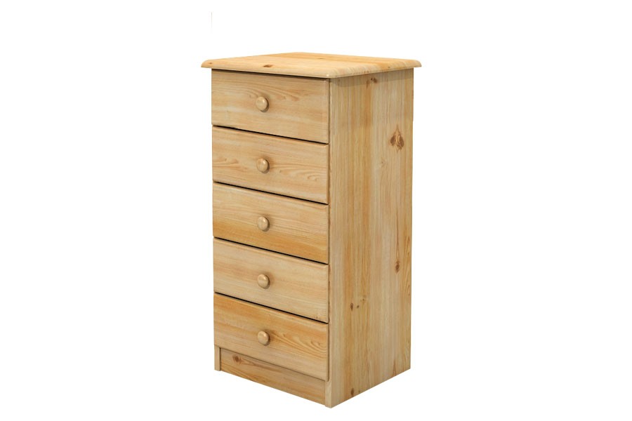 Komoda (5 zásuvek) úzká, masiv borovice B017