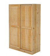 Šatní skříň s posuvnými dveřmi, dvoudveřová, masiv borovice - B023