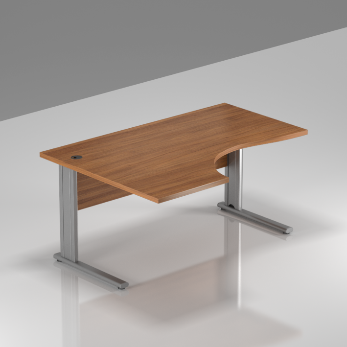 Kancelářský stůl rohový levý Komfort, kovová podnož, 140x70/100x76 cm - BPR19 19